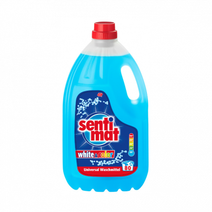 Рідкий миючий засіб Sentimat 4 L white+color Liquid Detergent - All textiles